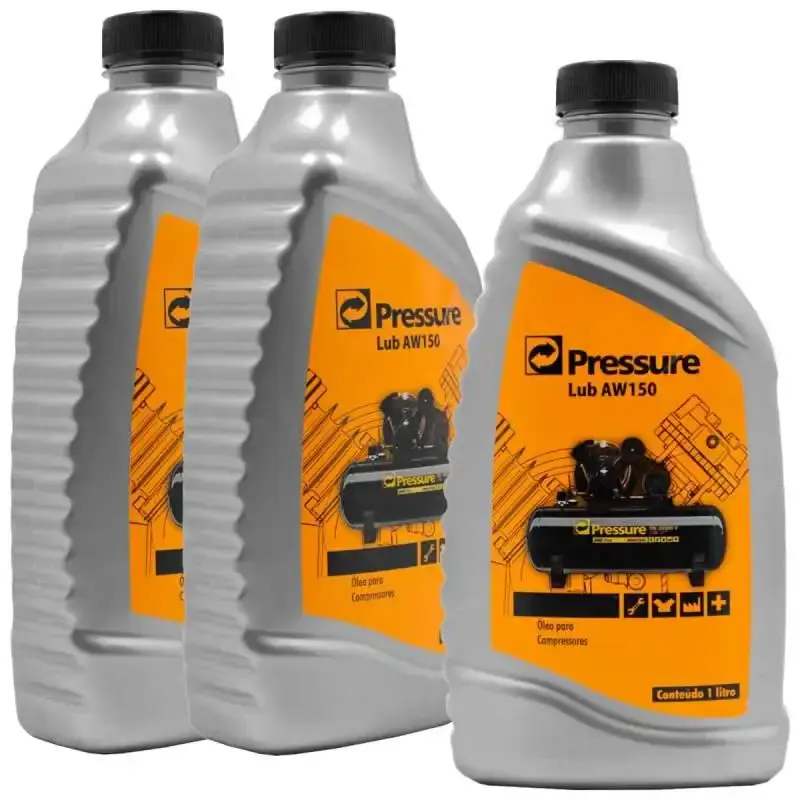 Óleo Lubrificante p/ Compressor Pistão 1 Litro Lub Aw150 OLB001 Kit 3 Unidades PRESSURE