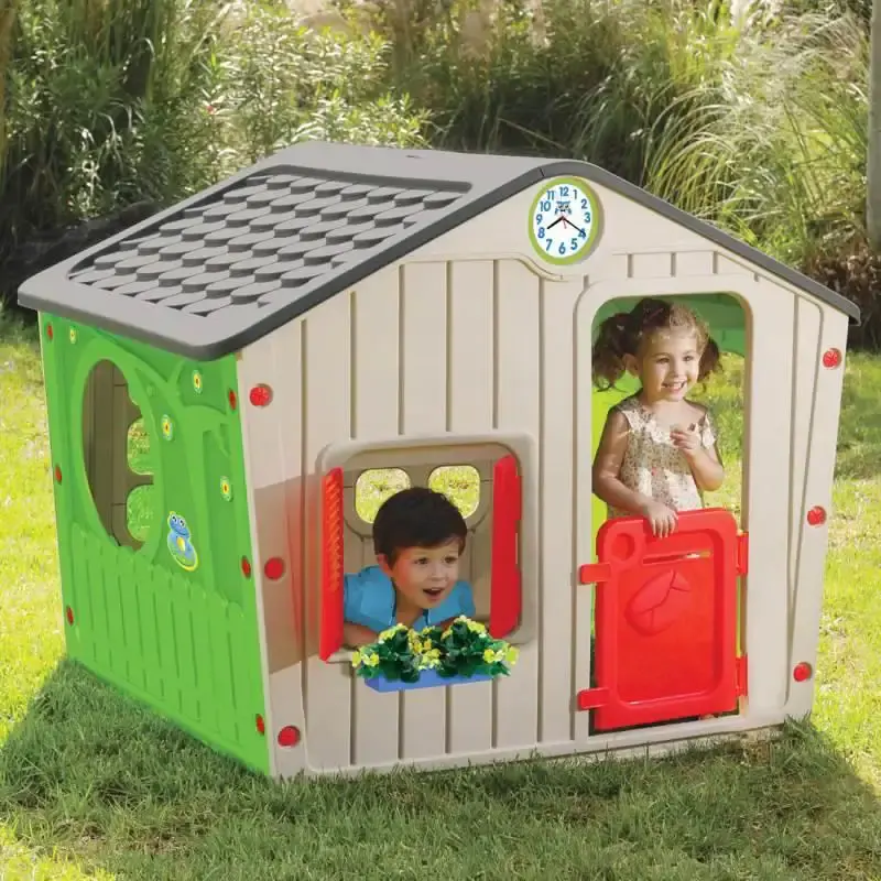 Casinha de brinquedo cinza infantil criança + mini micro-ondas + mini kit chef BEL — fotografia 8
