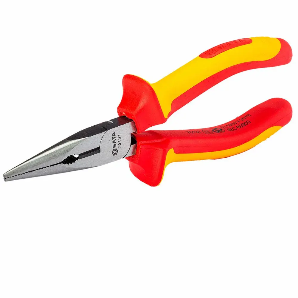 Alicate meia cana longo isolado vde 6” Sata