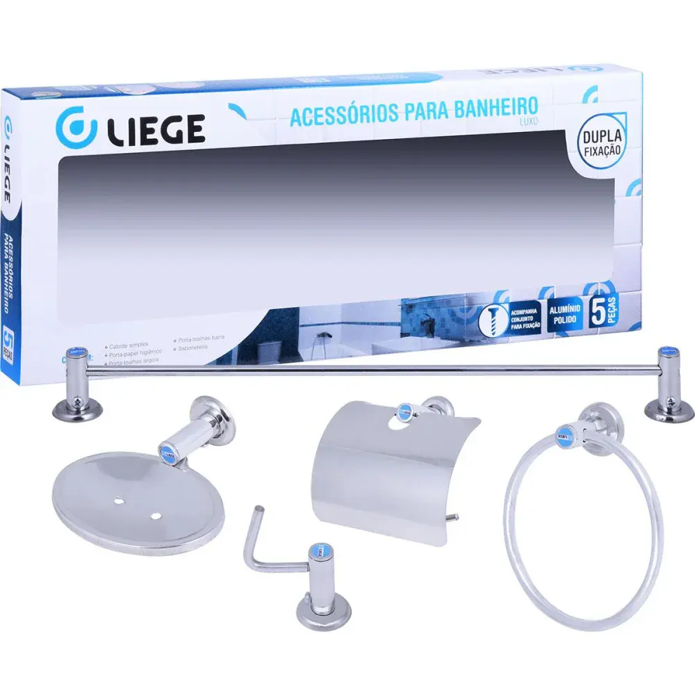 Kit banheiro stander Liege aluminio