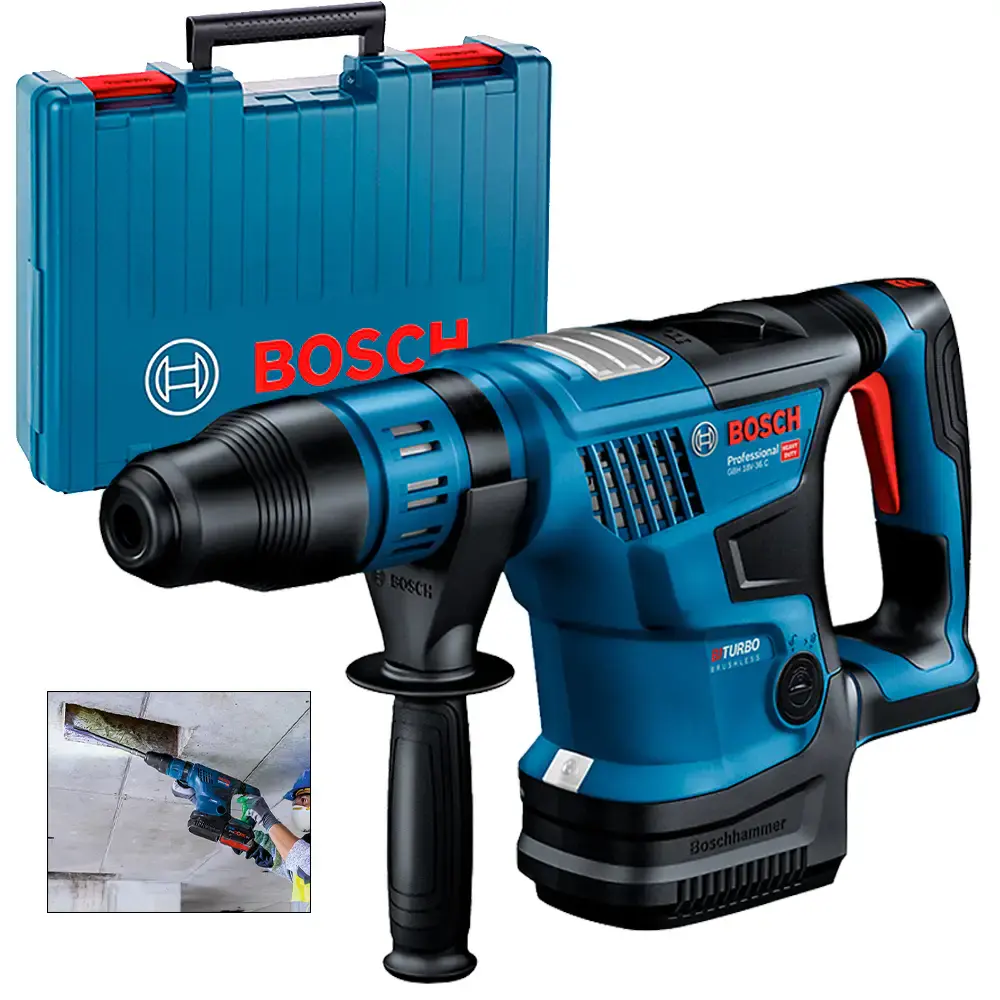 Martelete sds-max perfurador rompedor à bateria 18V biturbo brushless sem bateria GBH 18V-36C Bosch — fotografia de referência