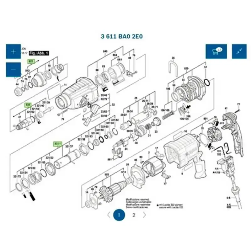 Interruptor para martelete GBH 2-24 d Bosch 220 V — fotografia 4