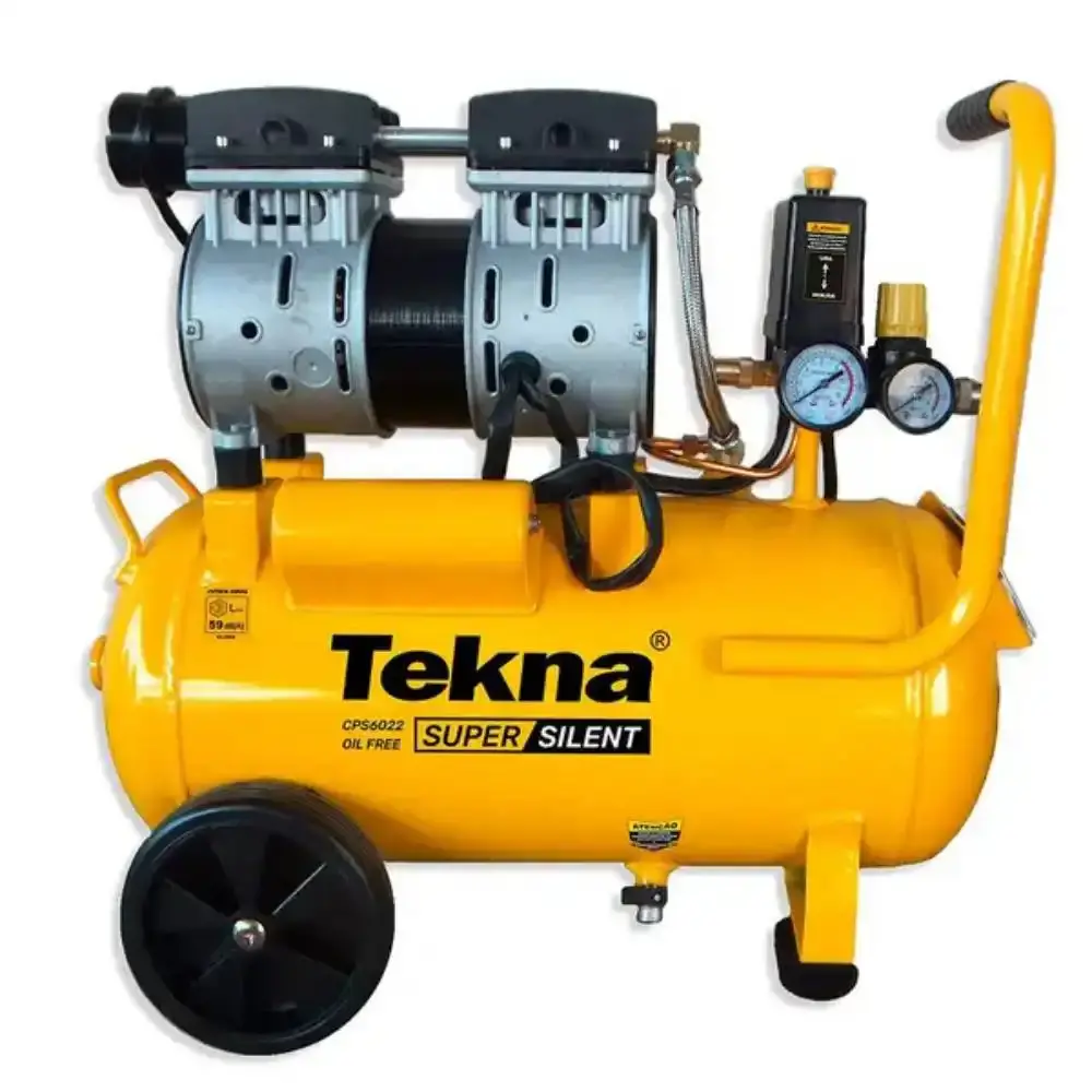 Compressor de ar 2,5 HP 9,1 pés silencioso isento de óleo 1012301 TEKNA-110V — fotografia 4