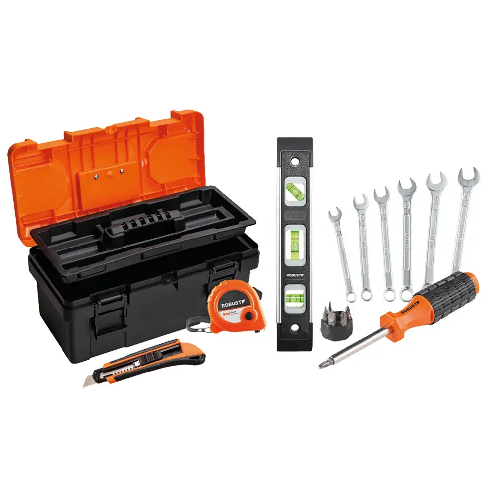Kit de ferramentas com caixa plástica de 16 peç da Robust — fotografia 3