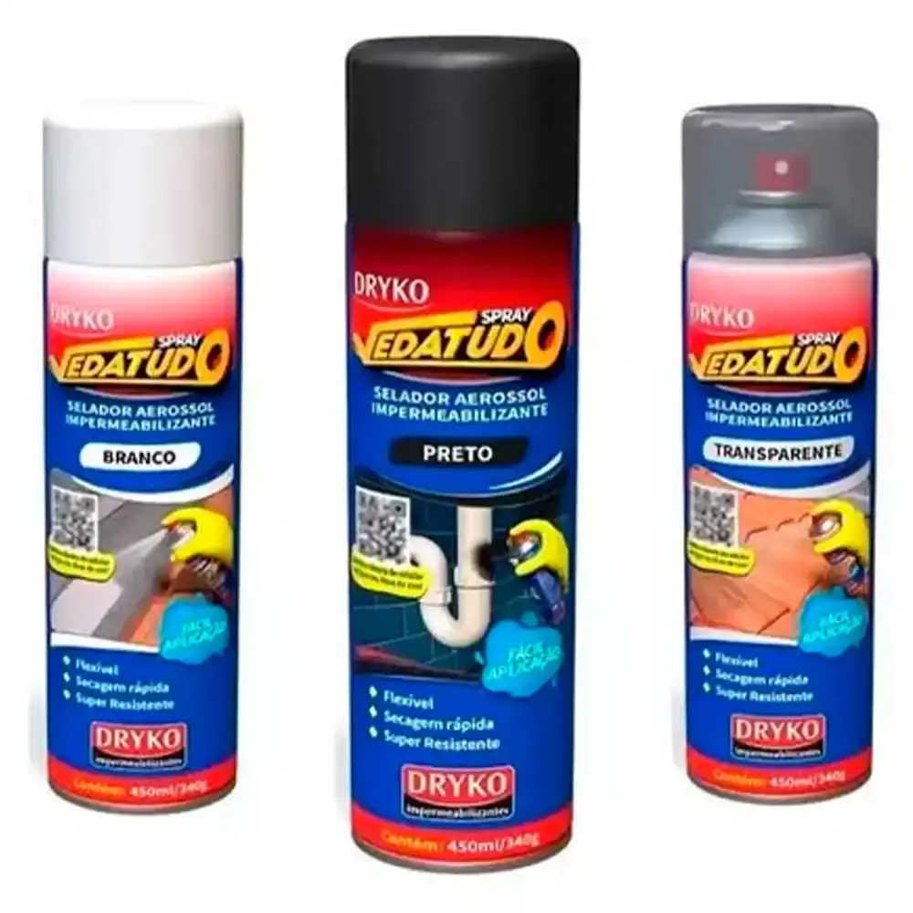 Spray emborrachado impermeabilizante uso geral 400ML Dryko