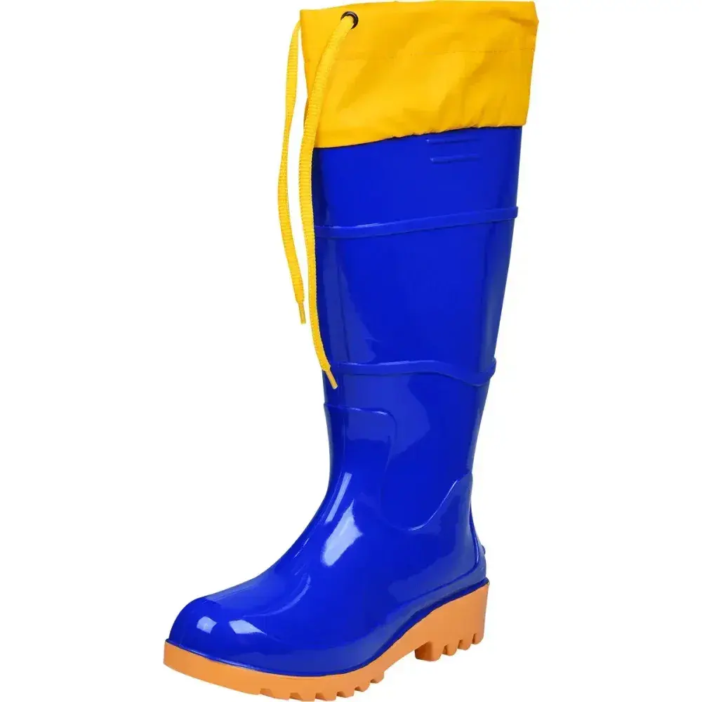 Bota pvc azul/amarela cano longo com polaina N°35 Worker — fotografia 9