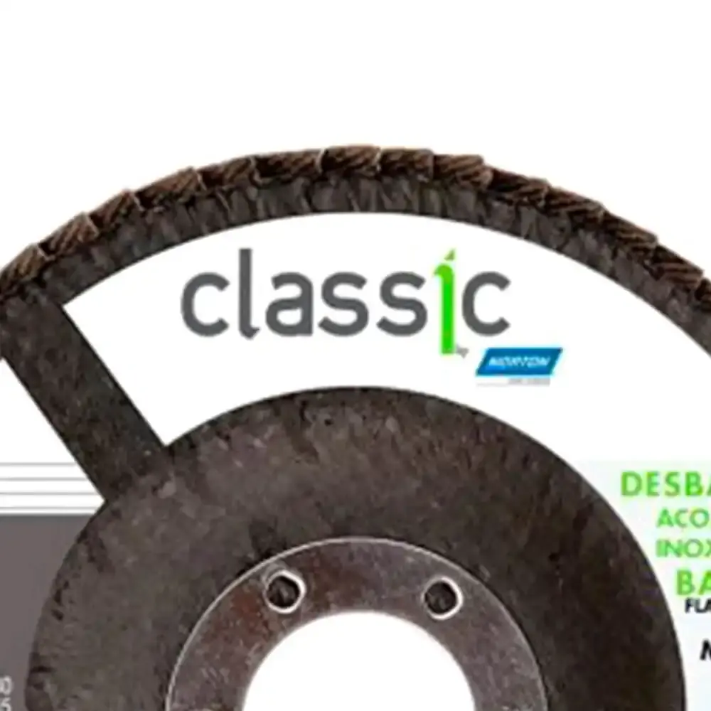 Disco flap classic basic 115MM grão 80 para lixadeira e esmerilhadeira Norton — fotografia 3