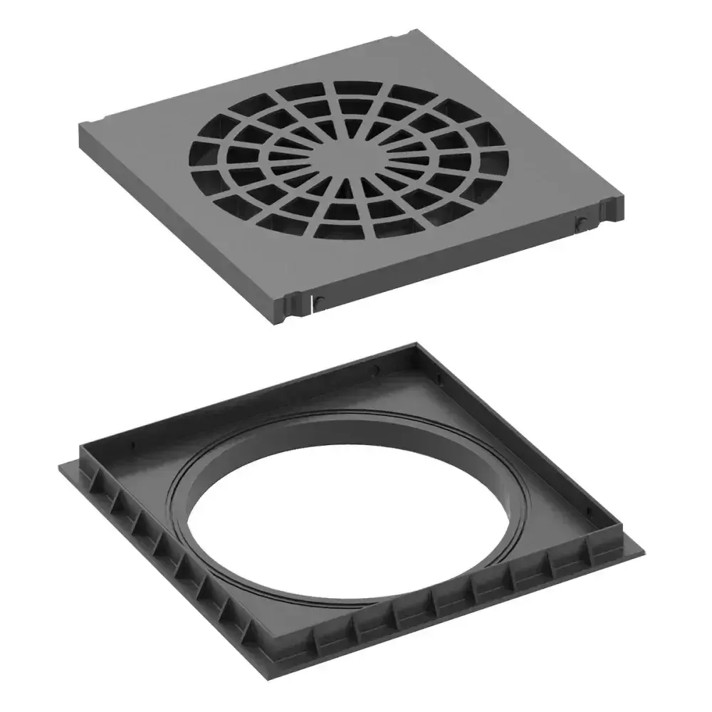 Grelha piso quadrada pvc 300MM areia Tigre