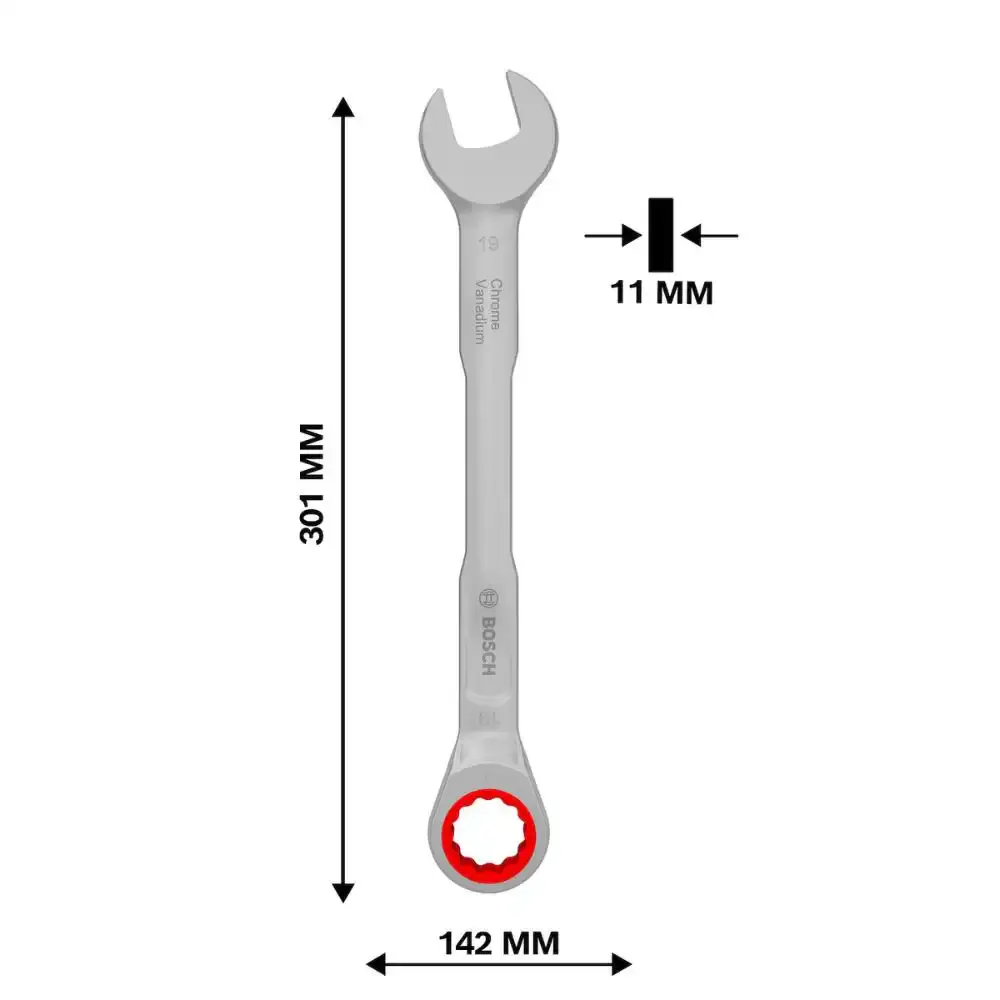 Chave catraca combinada 19MM bosch Bosch Ferramentas Manuais — fotografia 4