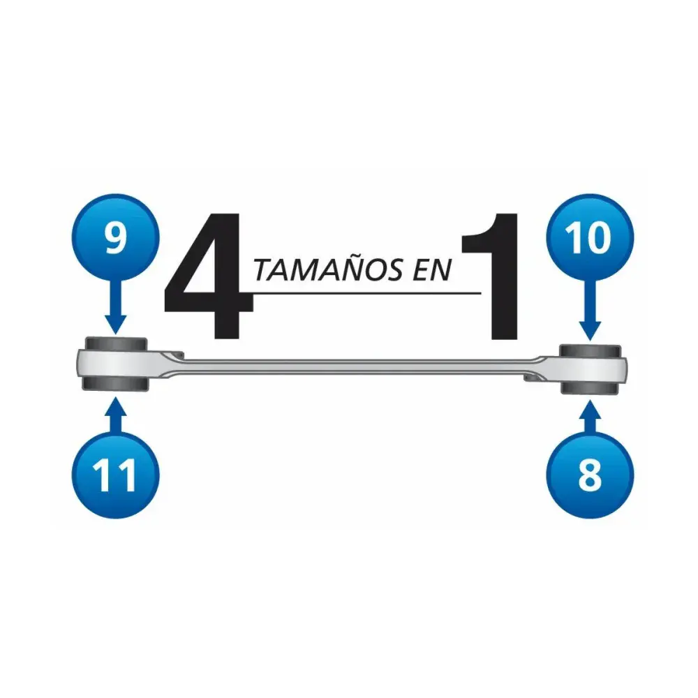Chave com catraca 4 bocas 8X9X10X11 mm Tramontina 44637101 — fotografia 3