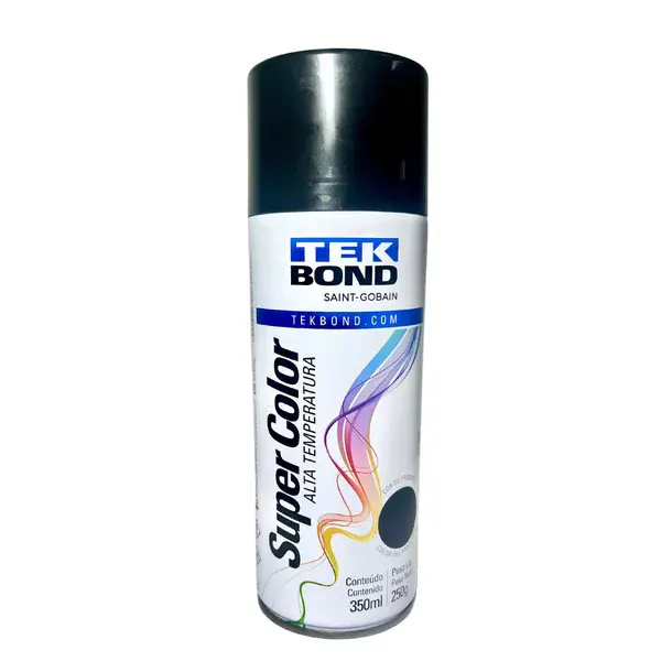 Tinta spray preto fosco alta temperatura 350ML - Tekbond — fotografia de referência