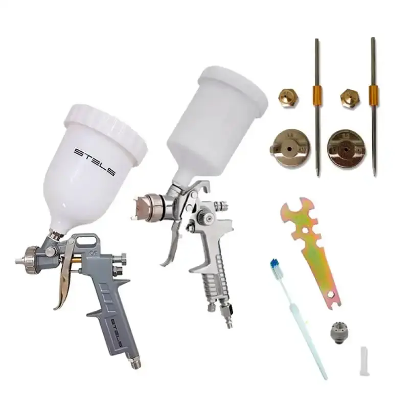 Pistola de Pintura 600 ML Tipo Gravidade c/ Kit de Bocais + Pistola de Pintura HVLP 600 ML — fotografia de referência