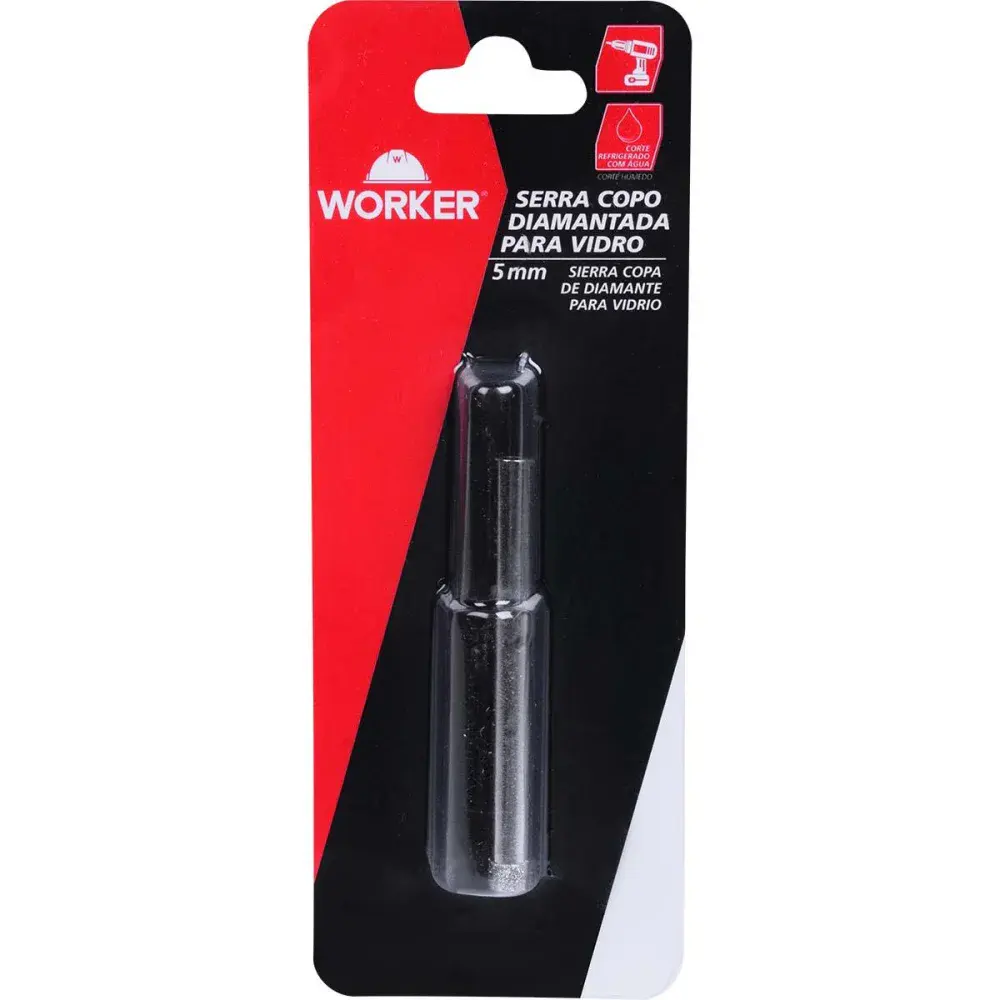 Serra copo diamantada para vidro 5MM Worker — fotografia 6