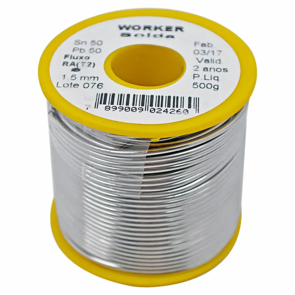 Fio de estanho para solda 1,5MM 50X50 582 Worker - 500GR carretel