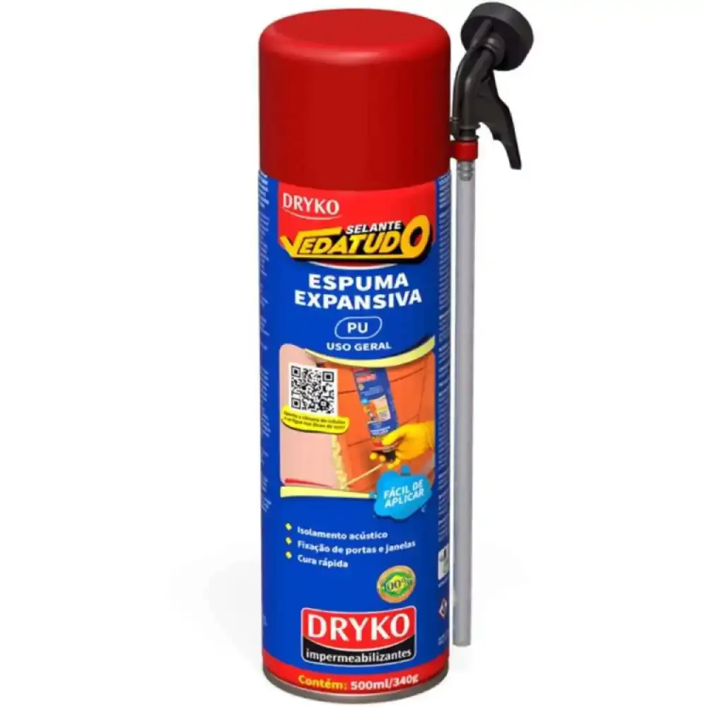 Espuma Expansiva Políuretano 500 ml Vedatudo DRYKO