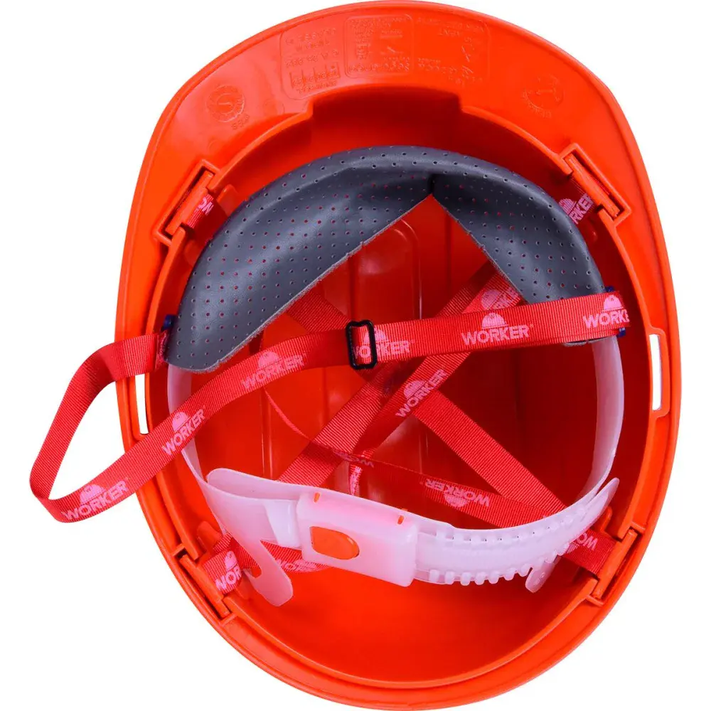 Capacete de proteção industrial laranja max Worker — fotografia 4
