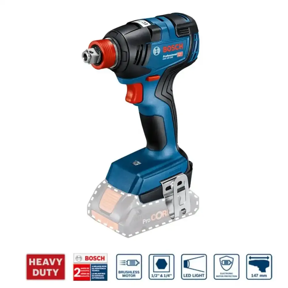 Chave de impacto à bateria 18V brushless mandril 2 em 1 sem bateria e carregador GDX18V-200 Bosch — fotografia 2