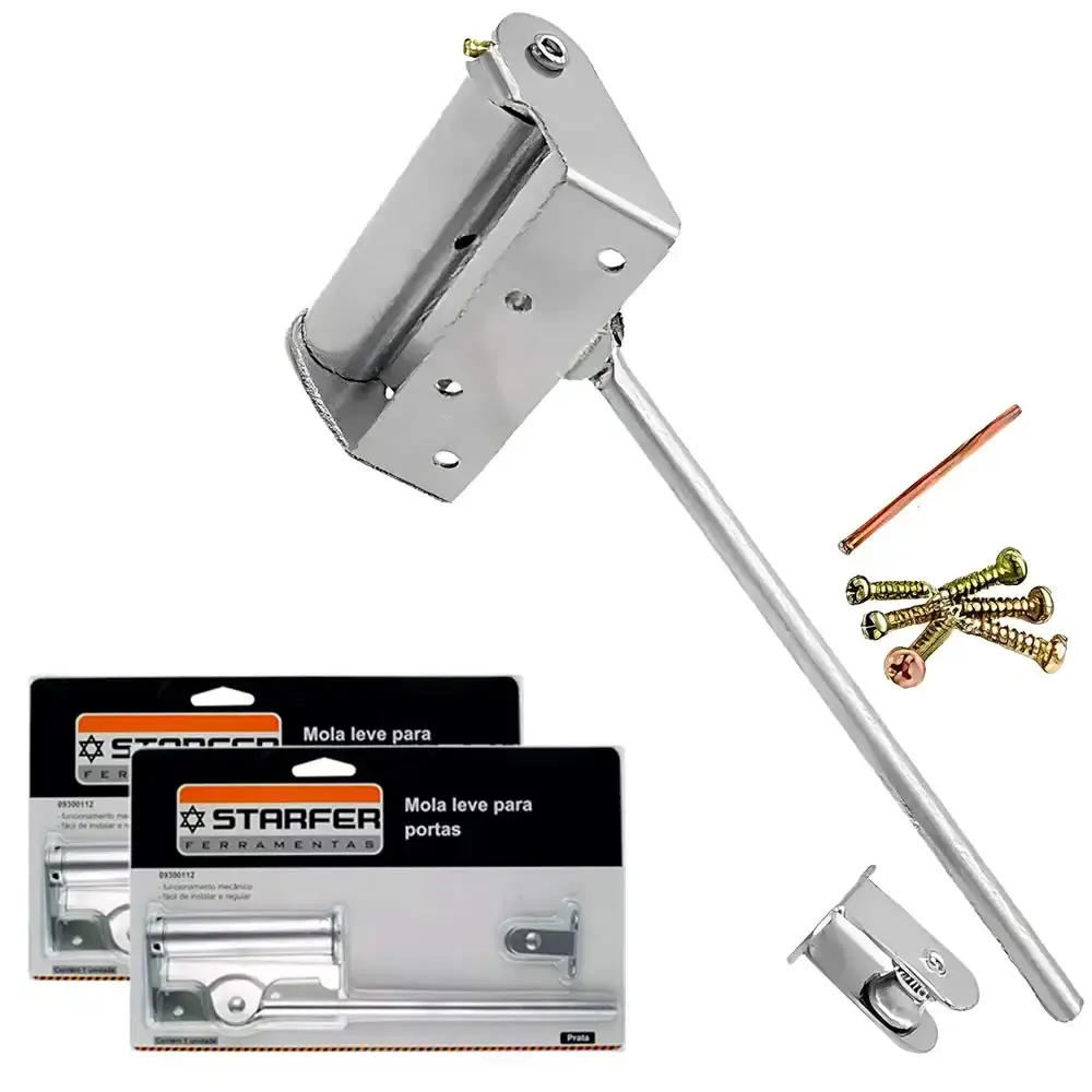 Kit 2 Molas Aéreas Automáticas Porta Leve até 30 KG Prata STARFER