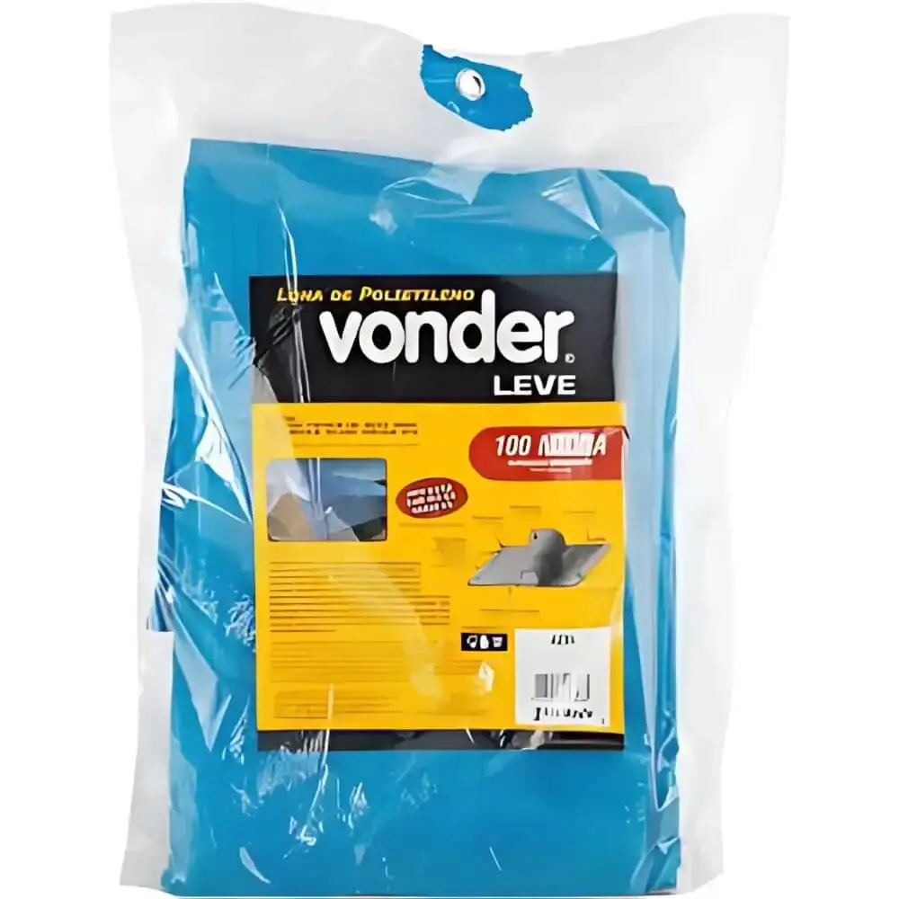 Lona 10 x 4 Metros 100 Micras Leve Azul VONDER — fotografia 5