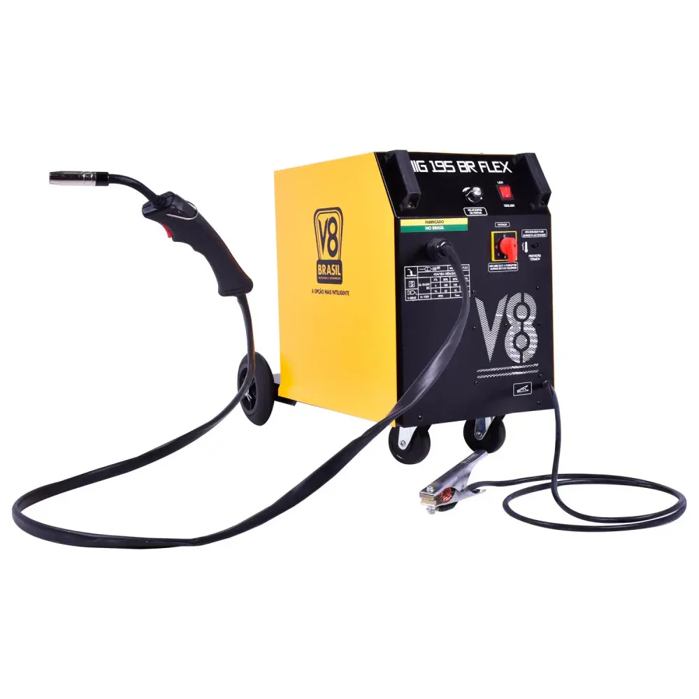 Máquina de solda mig flex 195A com tocha 6,2KVA 0,8MM 220V V8 brasil