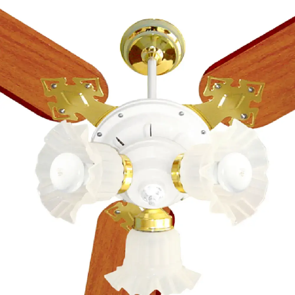 Ventilador de teto 3 pás 130W branco/mogno Venti-delta — fotografia 5
