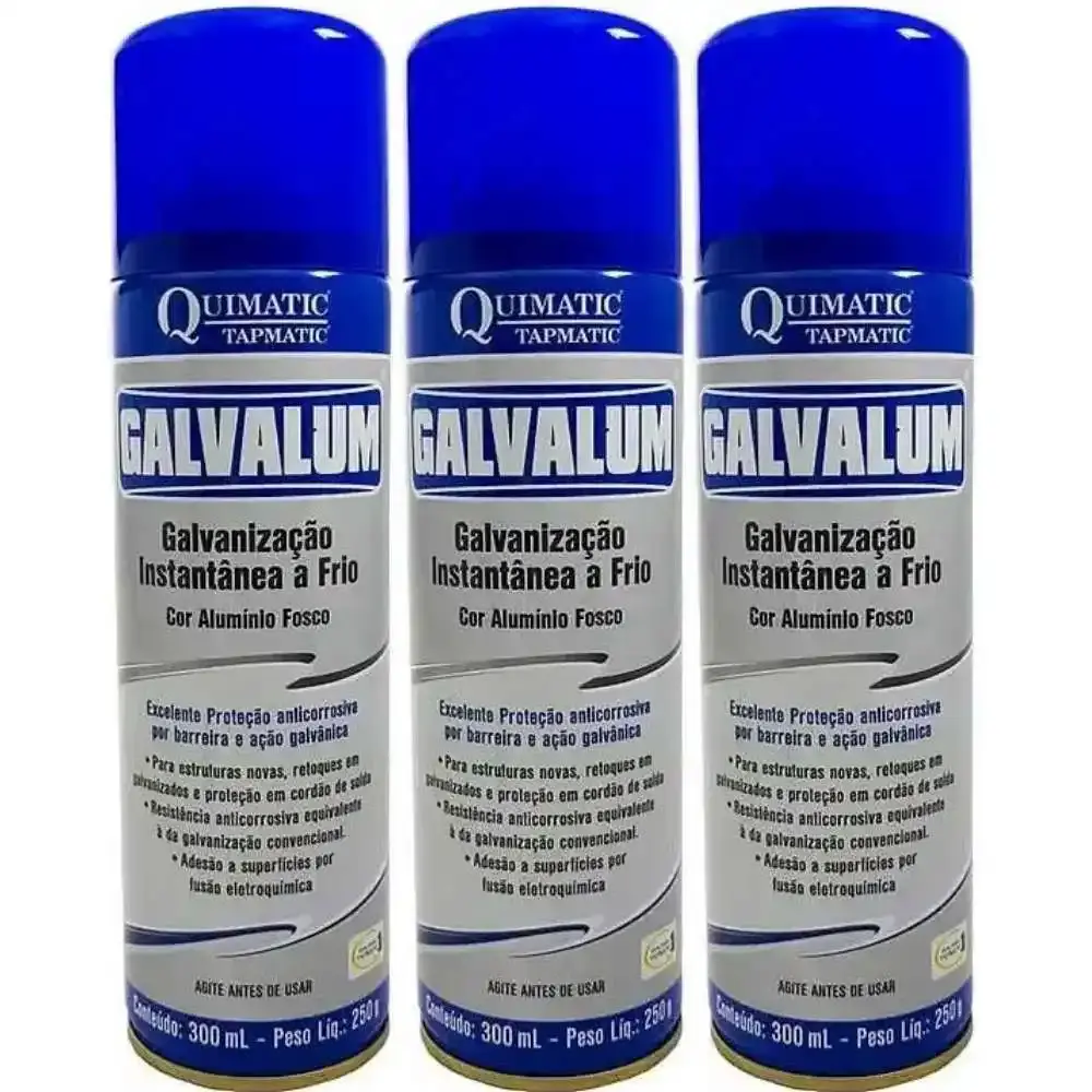 Galvanização a frio em spray galvalum 300 ML com 3 unidades DN1 Tapmatic