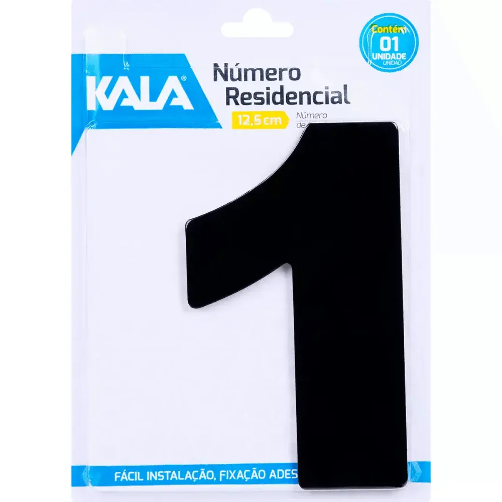 Numero residencial numero 1 na cor preta com 6CM Kala — fotografia de referência