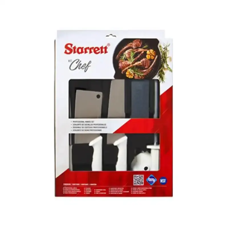 Kit de facas chef com cutelo branco BKK-6W1 com 6 peças Starrett — fotografia 7