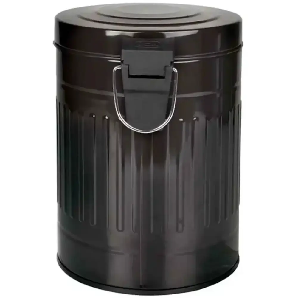 Lixeira retrô preta 5 litros Mor com suporte para papel higiênico 3 rolos evald Branco — fotografia 4