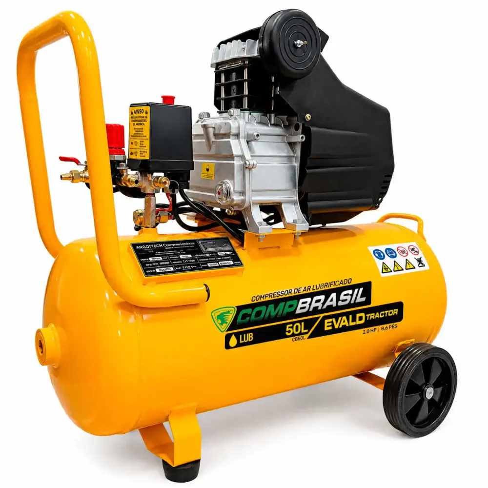 Compressor port. lub 8,6 PES 2,0HP 50L evald tractor Compbrasil 110 V — fotografia 2