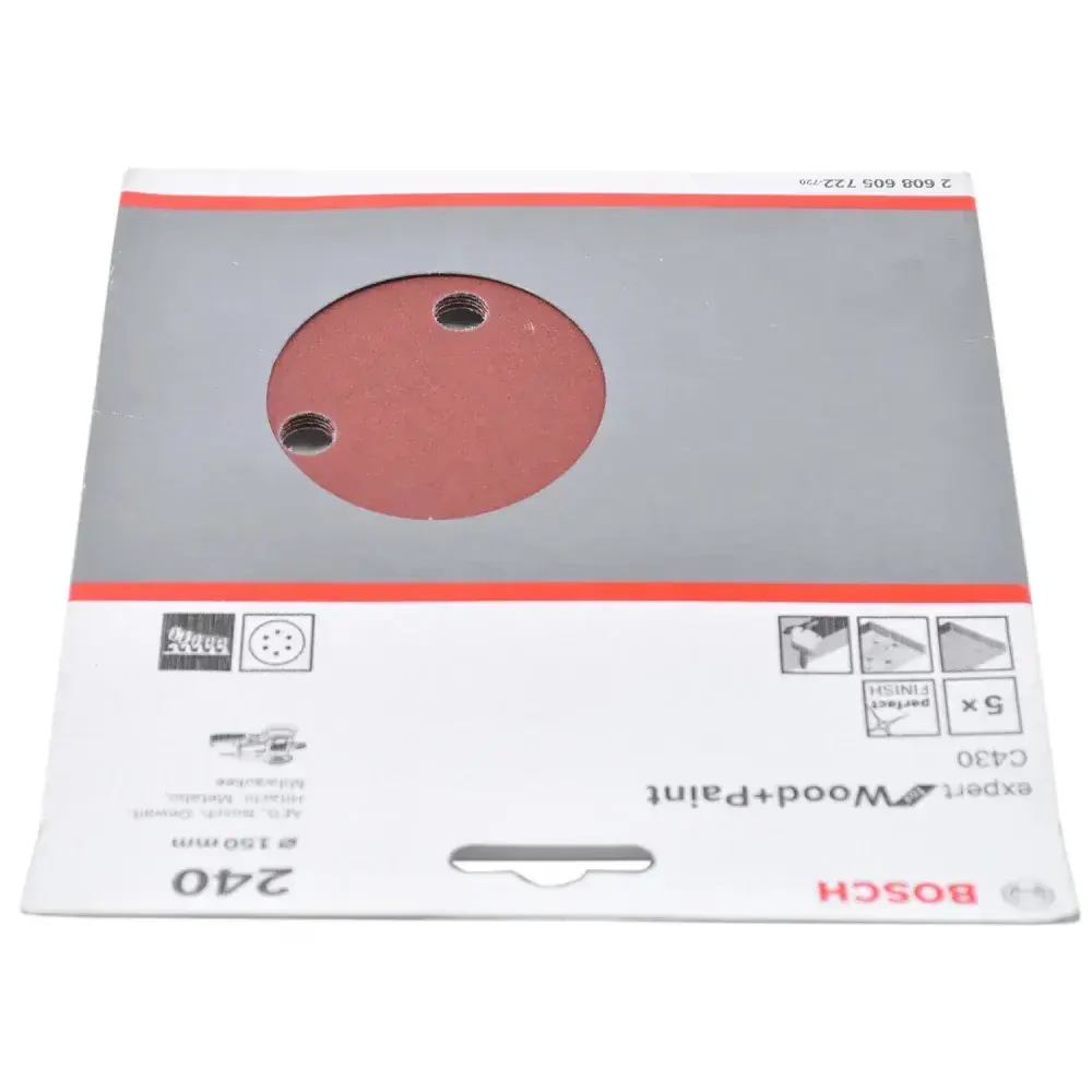 Kit 5 folhas de lixa velcro 6 G240 expert wood paint Bosch — fotografia 10