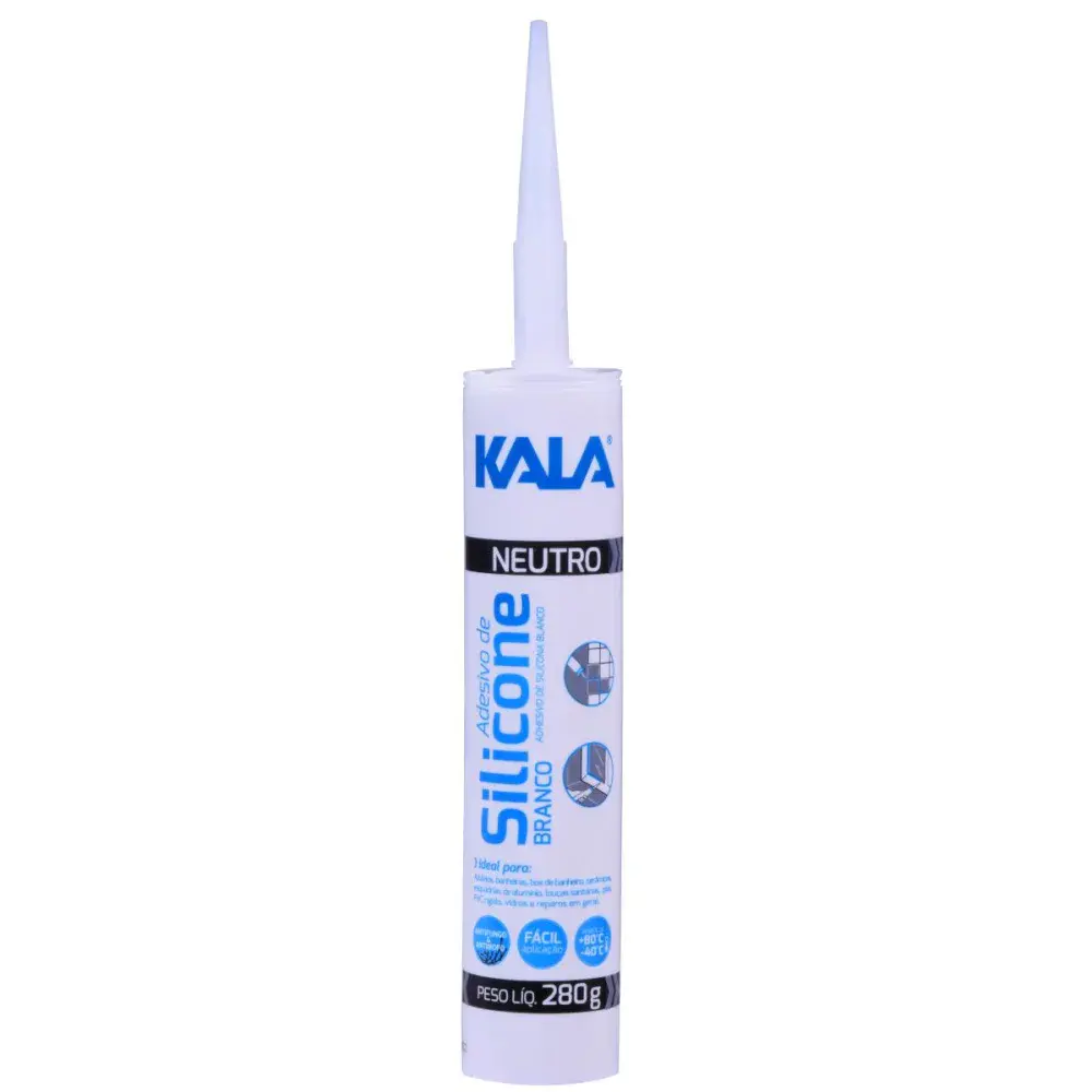 Adesivo de silicone neutro branco 280G Kala — fotografia de referência