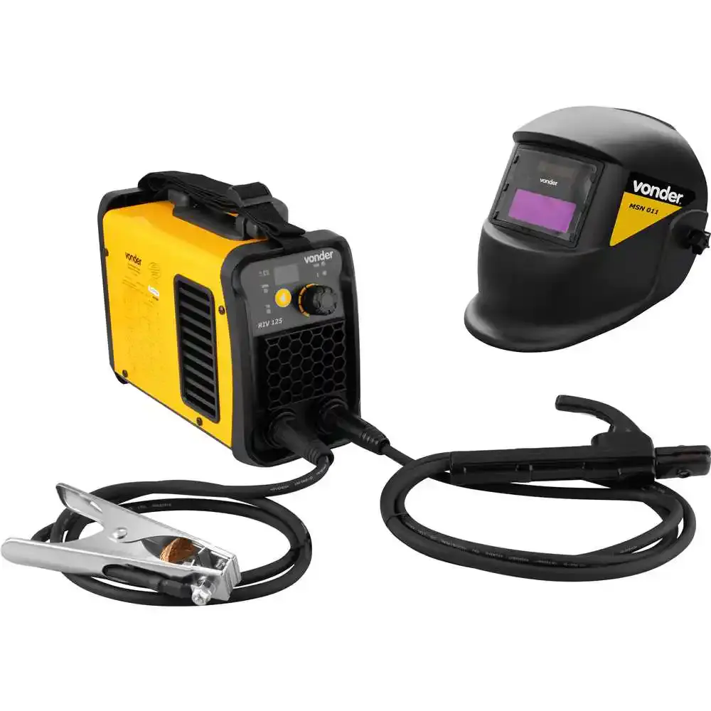 Inversor de solda com eletrodo TIG 120A IM-125 e máscara de escurecimento tonalidade 11 Vonder