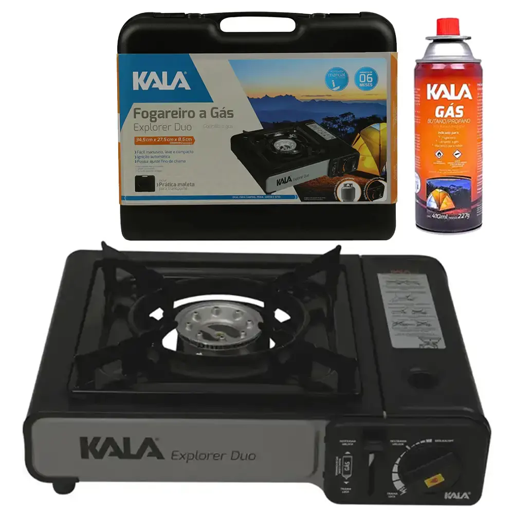 Fogareiro explorer duo 2,3KW com gás 277GR Kala