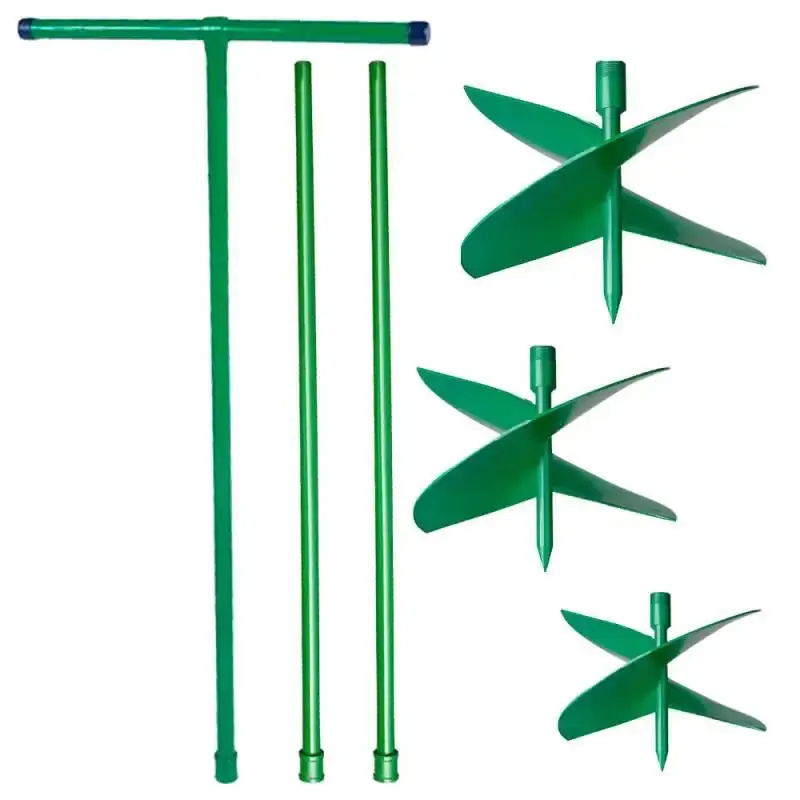 Kit Cavadeira Trado Perfurador de Solo Manual 15. 20 e 25 CM c/ Cabo T e 2 Extensões CADIOLI