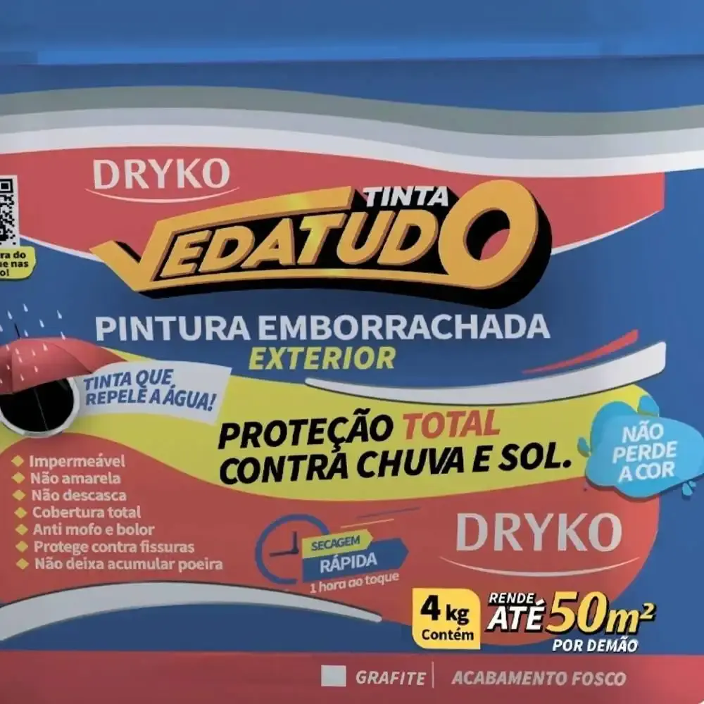 Tinta emborrachada grafite 4 KG vedatudo Dryko — fotografia 5