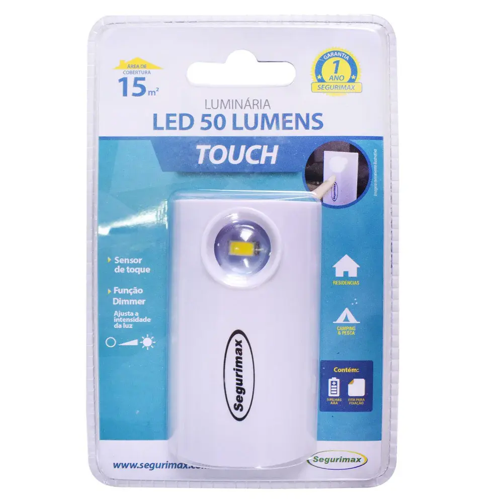 Luminária 50 lúmens touch padrão 25593 Segurimax — fotografia 10
