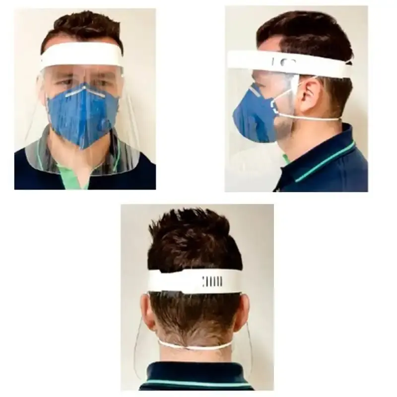 Máscara protetor facial ajustável transparente + kit — fotografia 4
