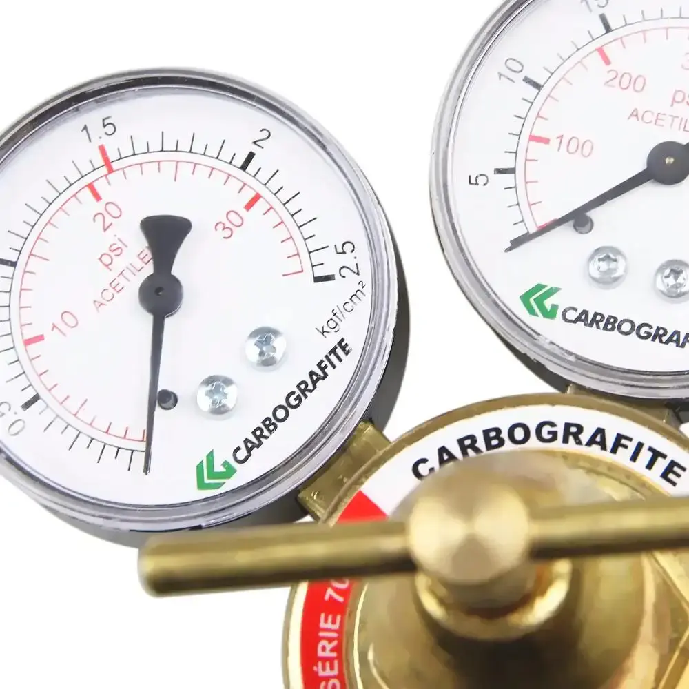 Regulador de pressão série 700 para cilindro de acetileno 010403110 Carbografite — fotografia 5