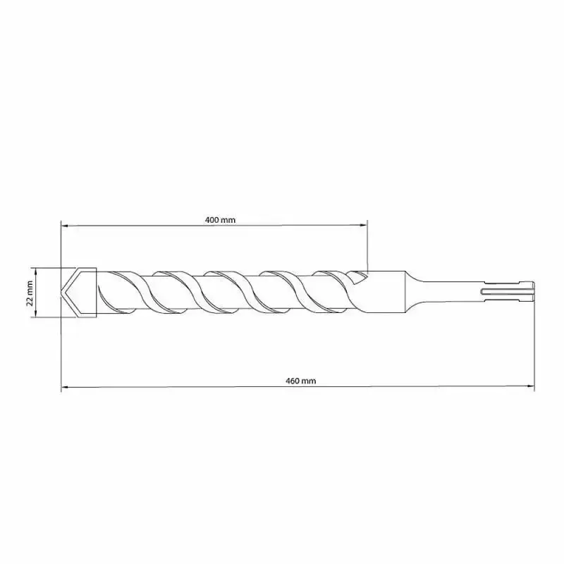 Broca SDS Plus 22 x 460 MM em Aço Especial 43148148 TRAMONTINA — fotografia 4
