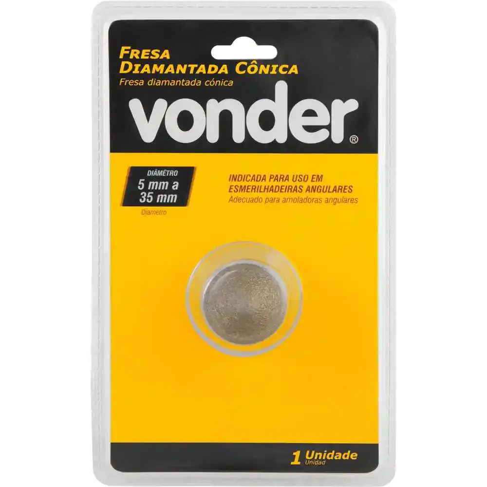 Fresa diamantada cônica 5MM a 35MM Vonder — fotografia 6
