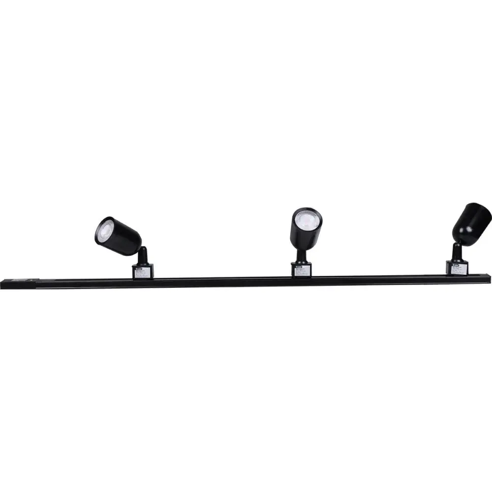 Kit trilho direct led com 3 luminárias 6W 6500K preto bivolt Liege