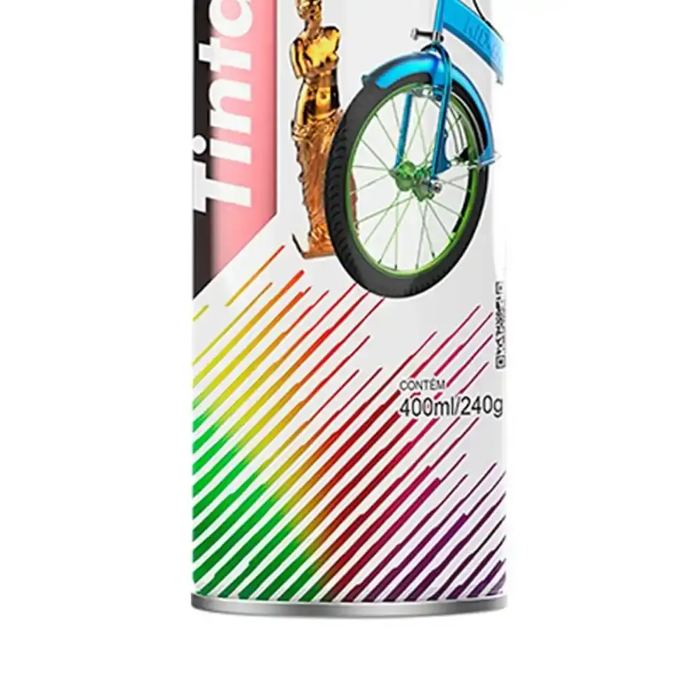 Tinta spray 400ML metálica vermelho AE01000063 mundial prime — fotografia 4