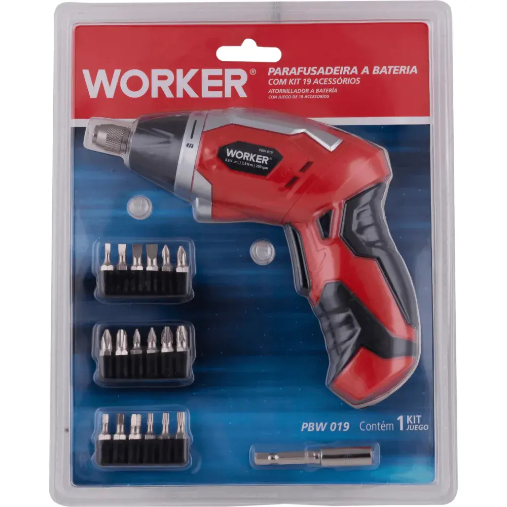 Parafusadeira bateria 3,6V 19PCS Worker — fotografia de referência