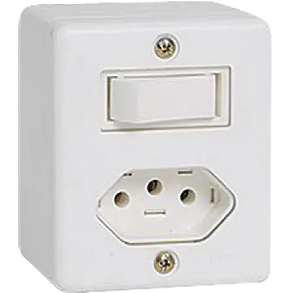 Interruptor sobrepor Ilumi 1TS+TOM 10A br box — fotografia 2