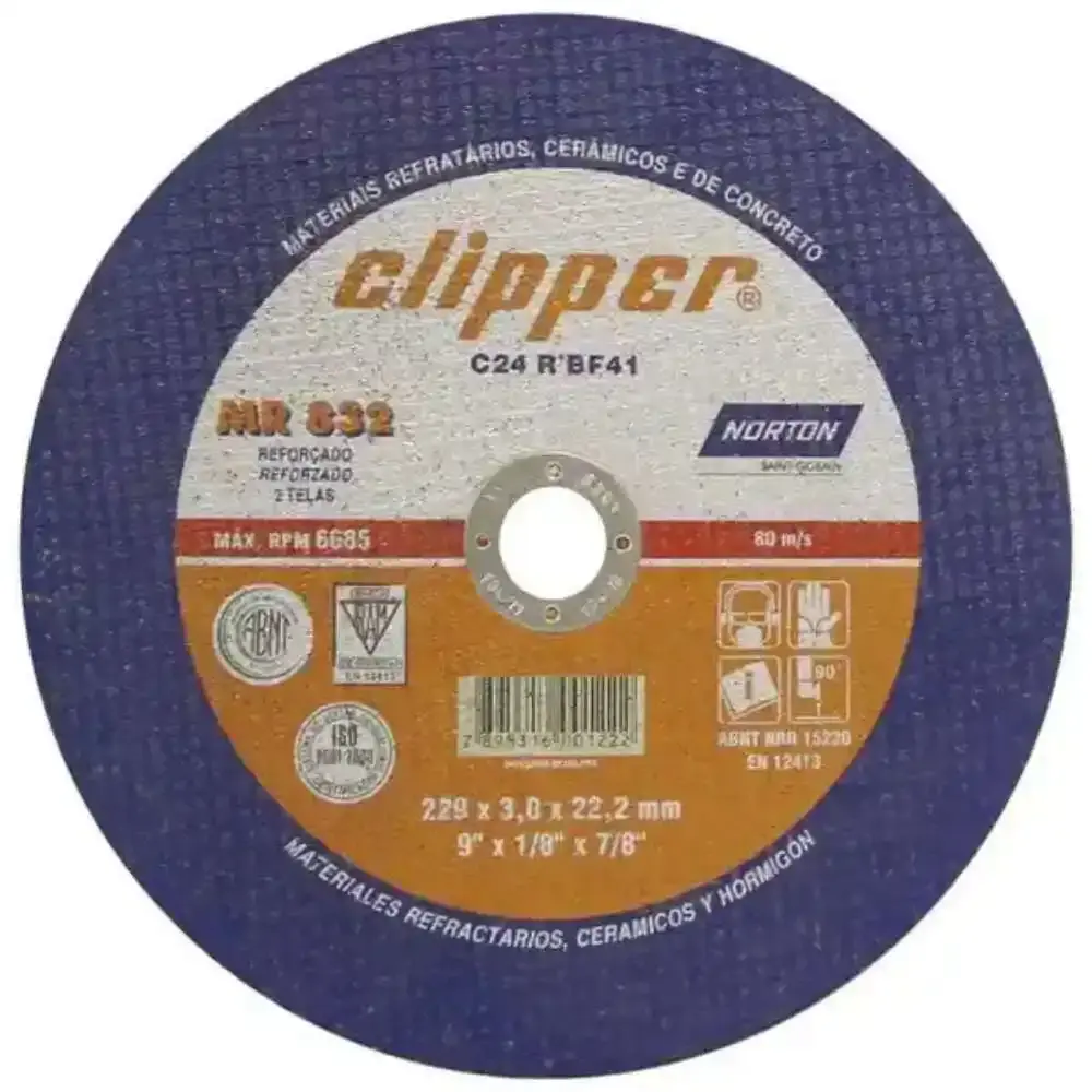 DISCO DE CORTE PAREDE 9 polegadas 2TELAS CLIPPER Norton — fotografia de referência