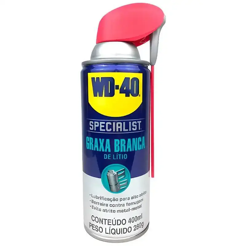 Graxa spray branca de lítio 400 ML alto poder de lubrificação WD40 — fotografia de referência