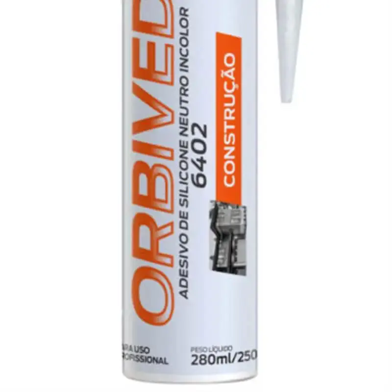 Silicone acético tubo incolor 250 GR 6402 Orbi — fotografia 3