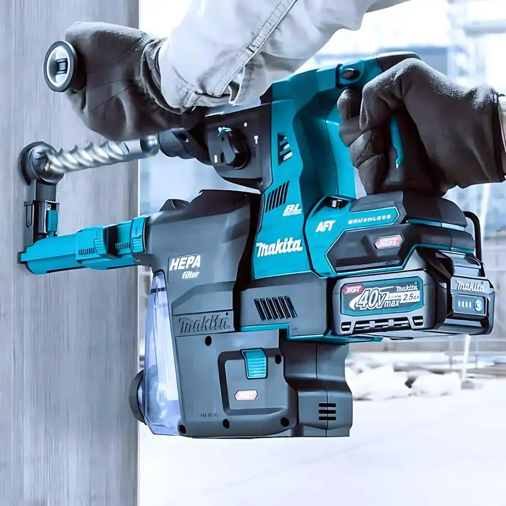 Martelete max perfurador rompedor bateria 40V com 2 baterias e maleta HR001GM201 Makita 220 V — fotografia 4