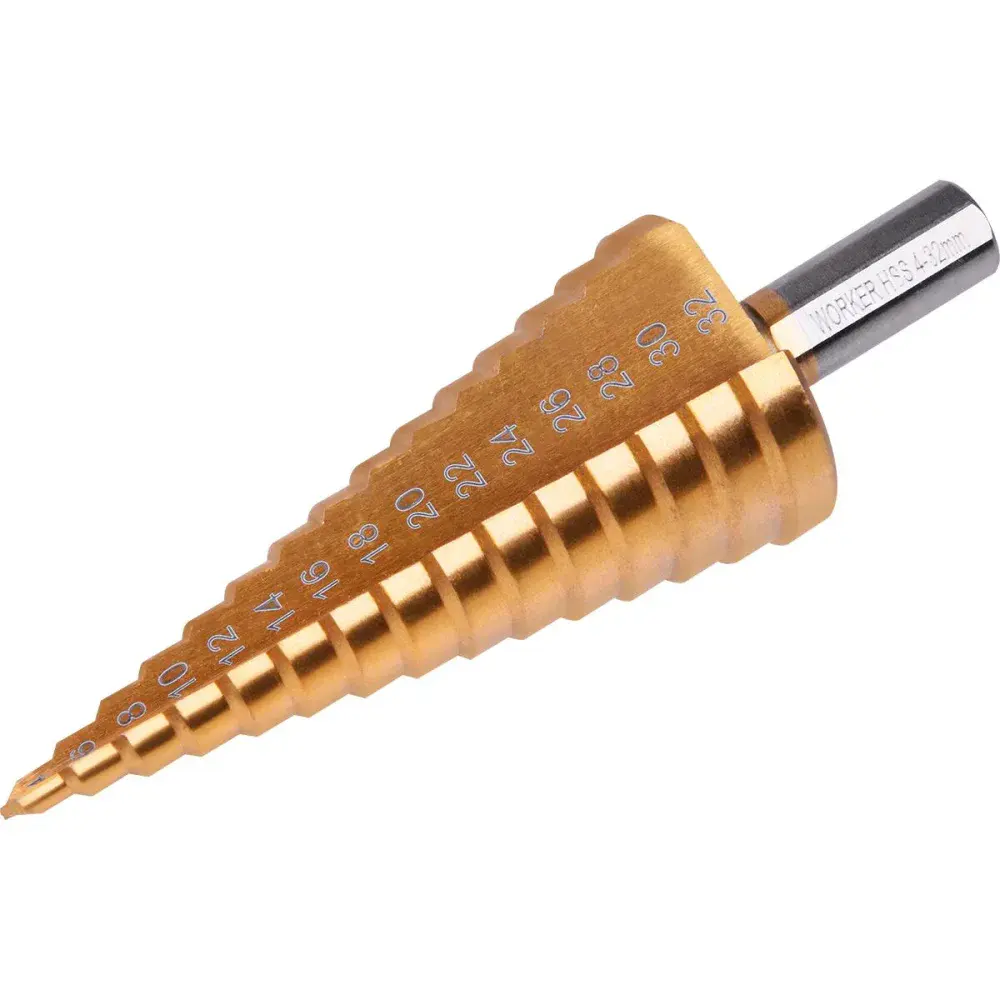 Broca escalonada em titânio 4MM a 32MM Worker